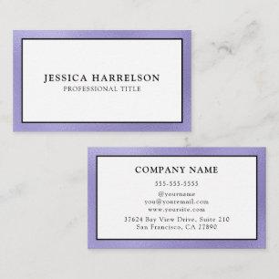 Elegant Purple Foil Edged Business Card