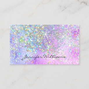 Elegant Purple Foil Holographic Glitter Modern Business Card