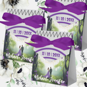 Elegant Purple Forest Custom Wedding Custom Floral Favour Box