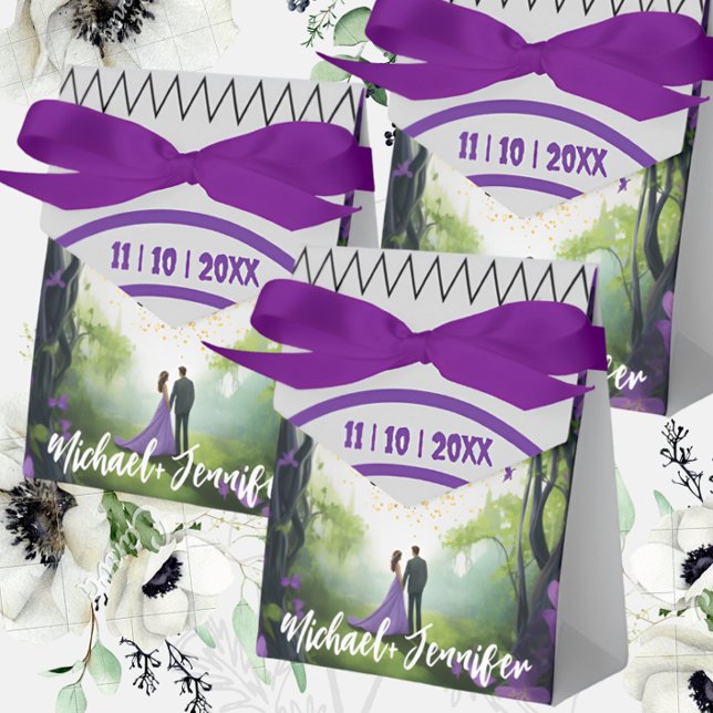 Elegant Purple Forest Custom Wedding Custom Floral Favour Box (Creator Uploaded)
