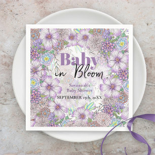 Elegant Purple Garden Flowers Baby in Bloom Napkin