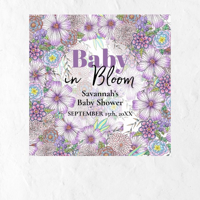 Elegant Purple Garden Flowers Baby in Bloom  Poster (Creator Uploaded)