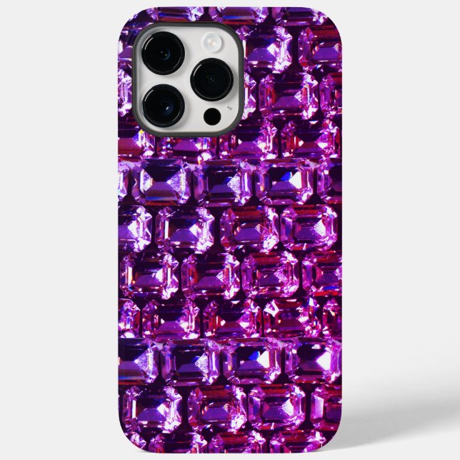 Elegant purple gemstones diamonds Case-Mate iPhone case (Back)