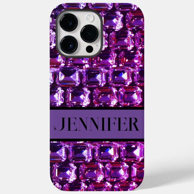 Elegant purple gemstones diamonds Case-Mate iPhone case (Back)
