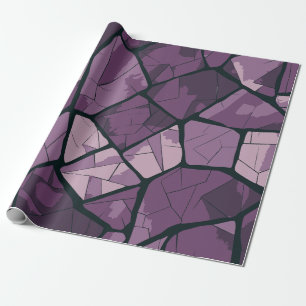 Elegant Purple Geometric Stained Glass Design Wrapping Paper