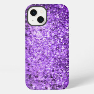 Elegant Purple Glitter & Diamonds iPhone Case