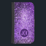 Elegant Purple Glitter & Sparkles Samsung S4 Wallet Case<br><div class="desc">Monogrammed elegant purple glitter and sparkles.</div>