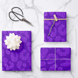 Elegant Purple Glitter  Wrapping Paper Sheet