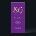 Elegant Purple Gold 80th Birthday Program   Menu<br><div class="desc">Elegant "Birthday Party Program" design with a sophisticated script typography w/ custom text.</div>