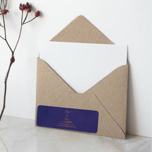 Elegant Purple & Gold Agate Wedding Return Address Return Address Label