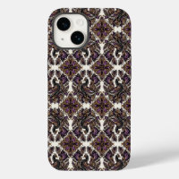 Elegant Purple Gold Batik Raven iPhone Case