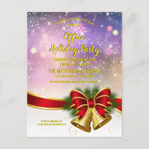 Elegant Purple Gold Company Holiday Party Invitation Postcard