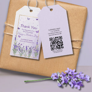 Elegant Purple Gold Floral Mother's Day Gift Tags