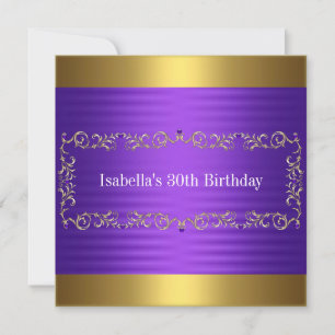 Elegant Purple & Gold Jewel Birthday Event Invitation