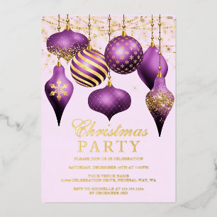 Elegant Purple Gold Ornaments Christmas Party
