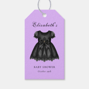 Elegant Purple Gothic Baby Shower  Gift Tags