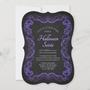 Elegant Purple Gothic Halloween Party Invitation