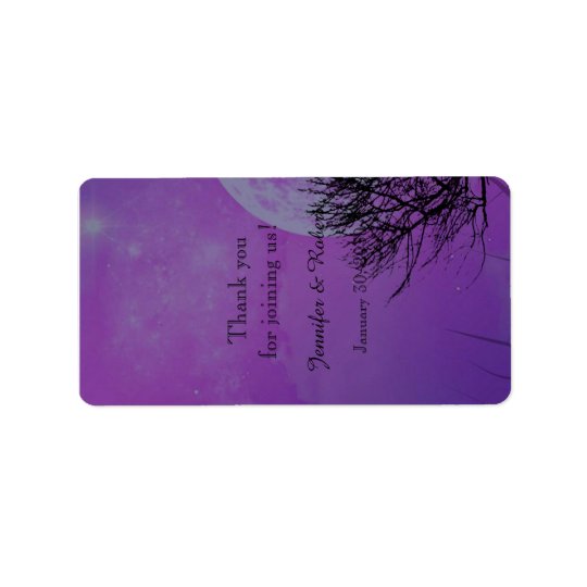 Elegant Purple Gothic Night Wedding Lip Balm Label Address Label