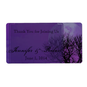 Elegant Purple Gothic Posh Water Bottle Label