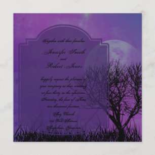 Elegant Purple Gothic Posh Wedding Invitation