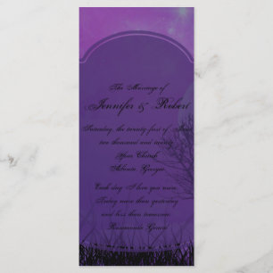 Elegant Purple Gothic Posh Wedding Program