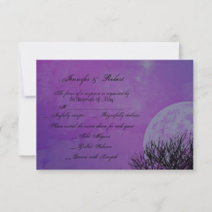 Elegant Purple Gothic Posh Wedding Response Card
