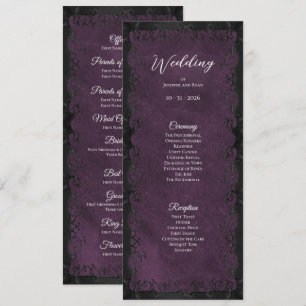 Elegant purple Gothic Wedding Program