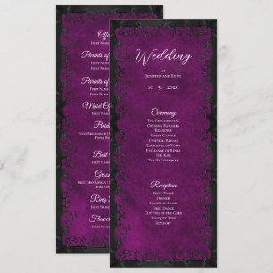 Elegant purple Gothic Wedding Program