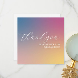 Elegant Purple Gradient Bridal Shower Thank You Card