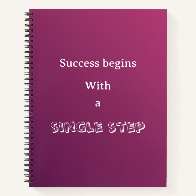 Elegant Purple Gradient Motivational Personalised Notebook (Front)
