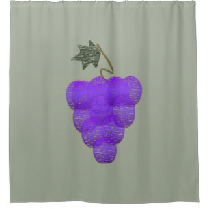 Elegant Purple Grapes Sketch Shower Curtain