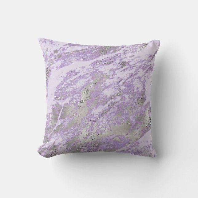 Elegant Purple Grey Abstract Chic Pattern Cushion (Front)