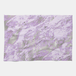 Elegant Purple Grey Abstract Chic Pattern Tea Towel
