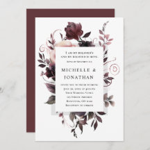 Elegant Purple Grey Floral Bible Christian Wedding