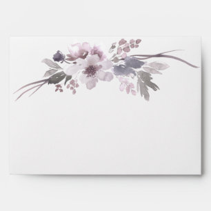 Elegant Purple Grey Winter Floral Envelope