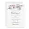 Elegant Purple Grey Winter Floral Wedding Invite