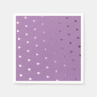 Elegant Purple Heart Paper Napkins