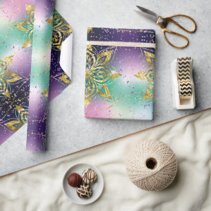 Elegant Purple  holiday Snowflakes  Christmas   Wrapping Paper