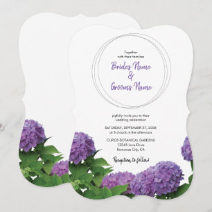 Elegant Purple Hydrangea Wedding Invitations