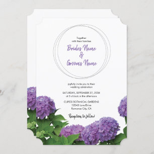 Elegant Purple Hydrangea Wedding Invitations