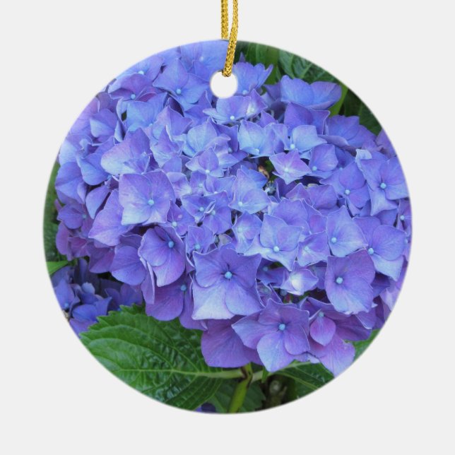 Elegant Purple Hydrangeas Ceramic Tree Decoration (Front)