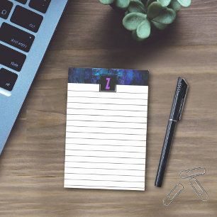 Elegant Purple Initial  Monogram Luminous Blue Post-it Notes
