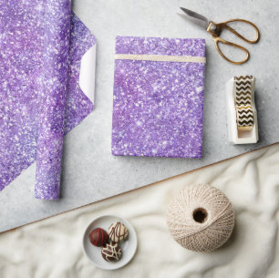 Elegant Purple Iridescent Gradient Glitter Wrapping Paper