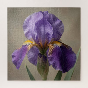 Elegant Purple Iris Flower Bloom Jigsaw Puzzle