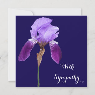 Elegant purple iris flower fine art lilac sympathy card