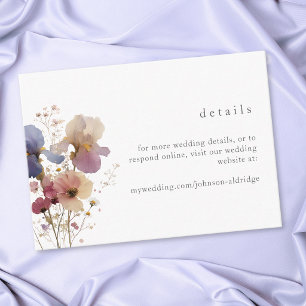 Elegant Purple Iris Watercolor Garden Wedding Enclosure Card