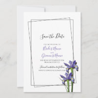 Elegant Purple Iris Wedding Save The Date