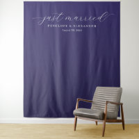 Elegant Purple Just Married Calligraphy
