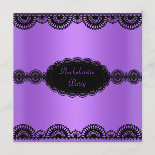 ELEGANT PURPLE LACE BACHELORETTE PARTY INVITATION
