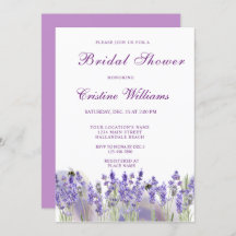 Elegant Purple Lavander Flowers Bridal Shower